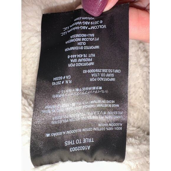 Volcom Mens canvas Jacket full zip Army green Sherpa Lined S Skater Streetwear - Picture 9 of 9